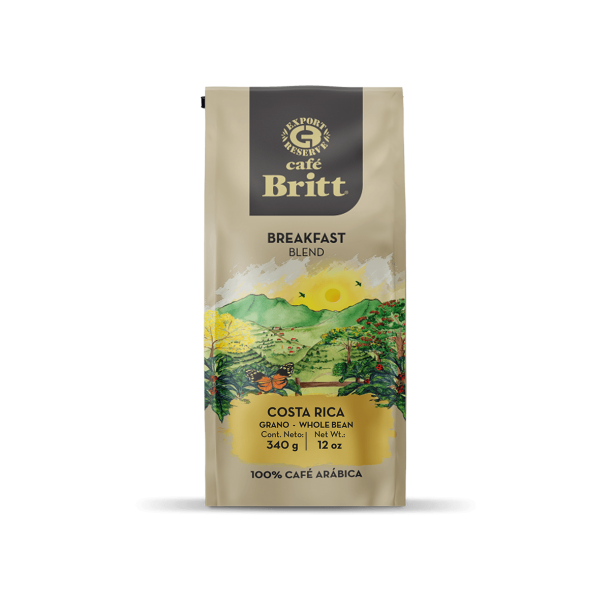 COSTA RICAN BREAKFAST BLEND COFFEE, WHOLE BEAN 340g