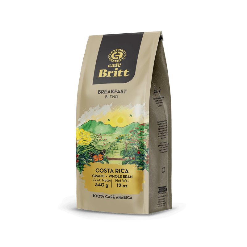 COSTA RICAN BREAKFAST BLEND COFFEE, WHOLE BEAN 340g
